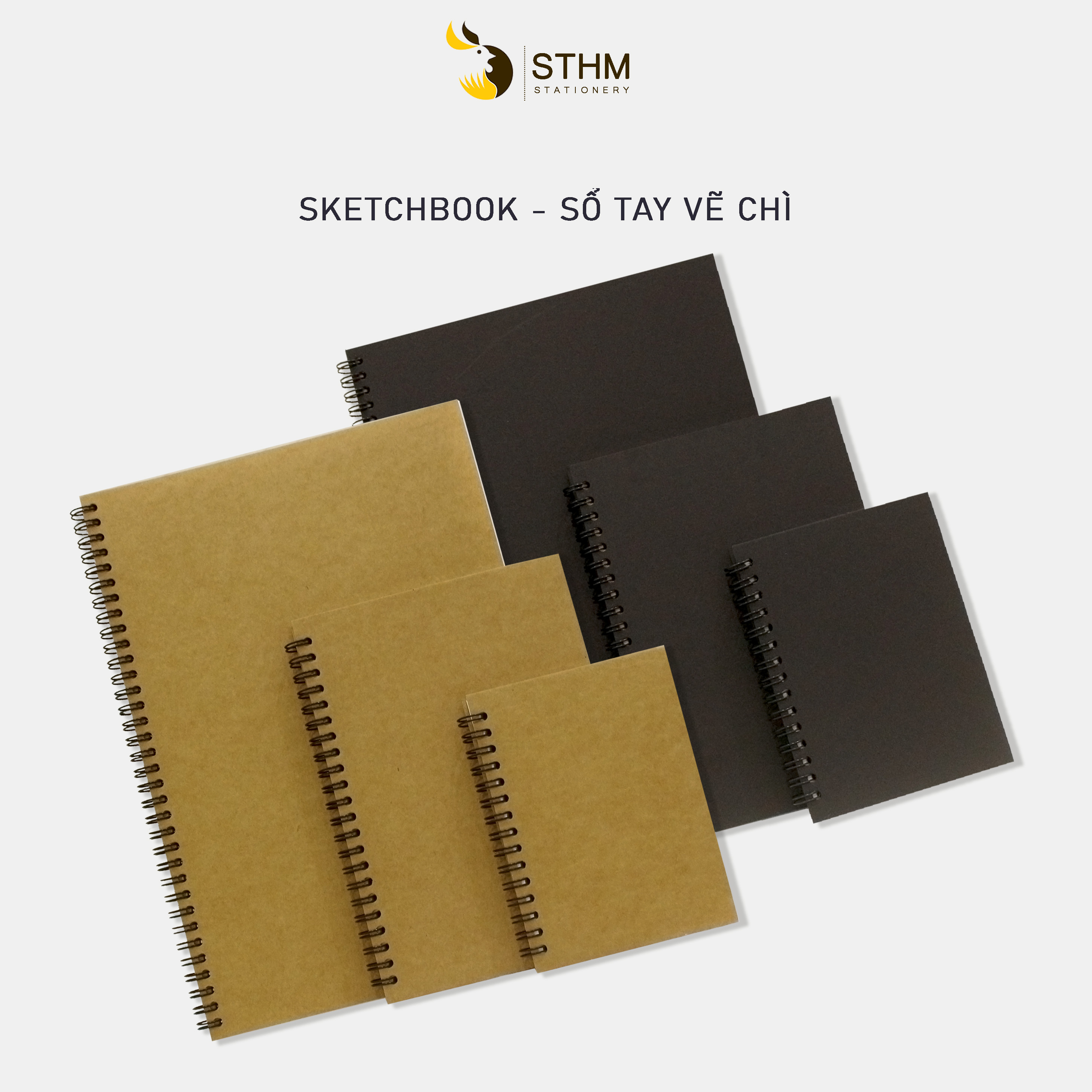Sổ tay vẽ chì - Sketchbook basic - A6- bìa kraft