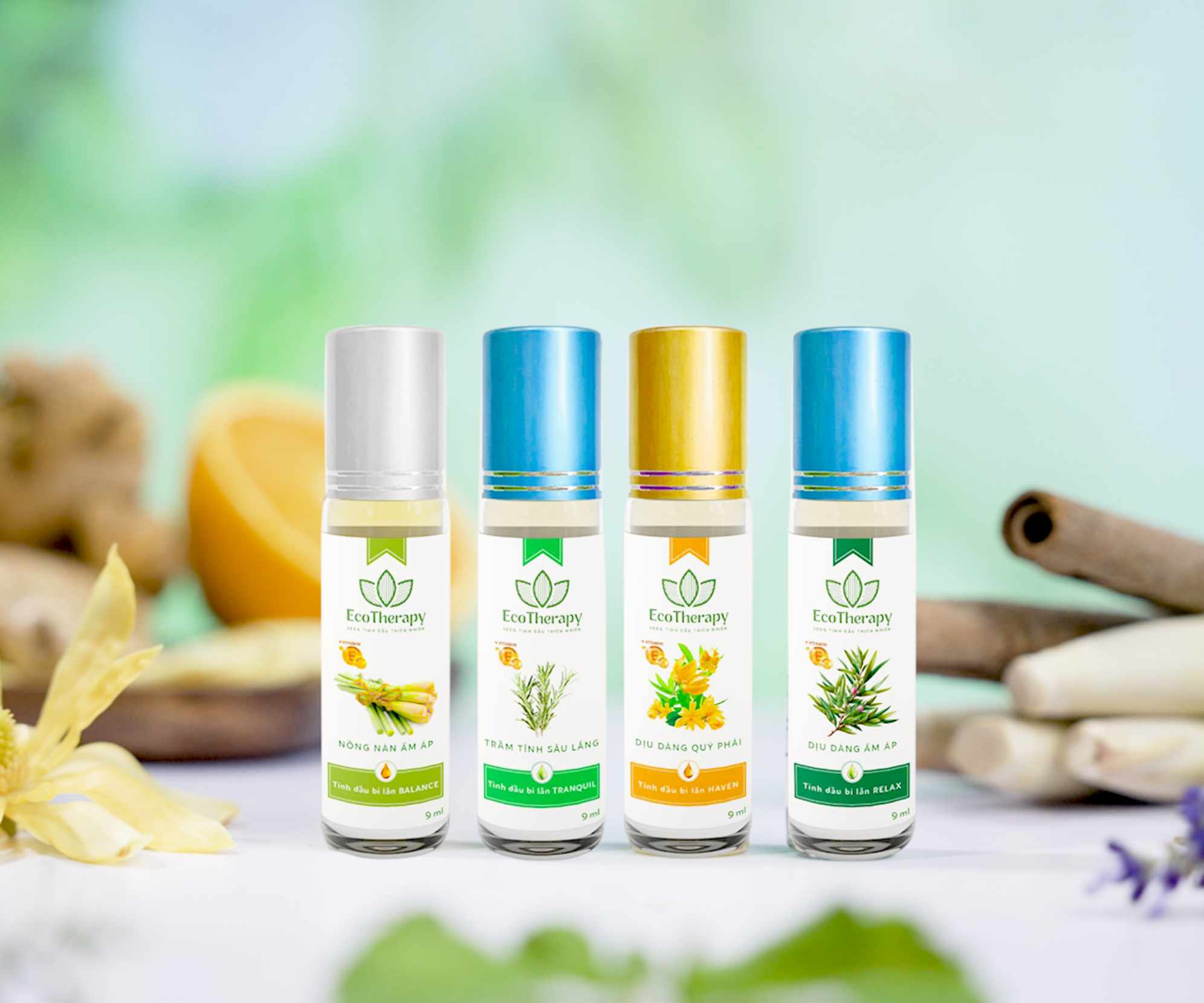 Combo 4 hộp tinh dầu bi lăn