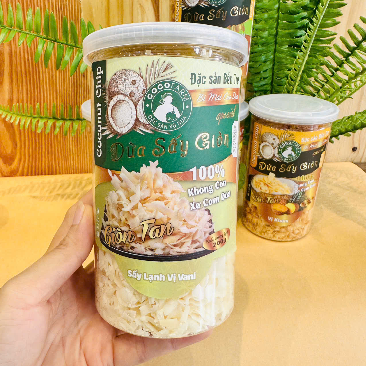 Dừa sấy giòn vị vani 200g - cocofarm