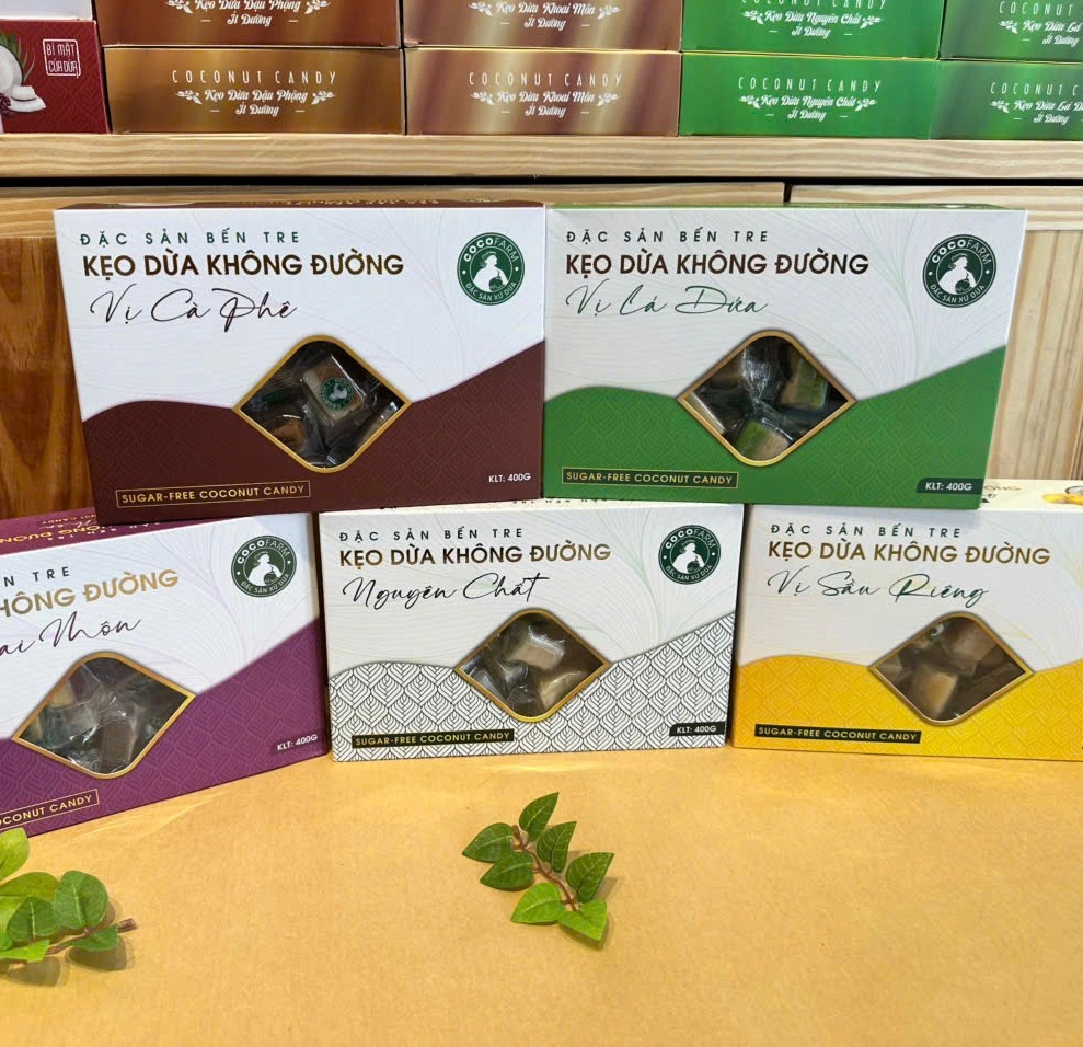 Kẹo dừa không đường vị sầu riêng 400g - cocofarm