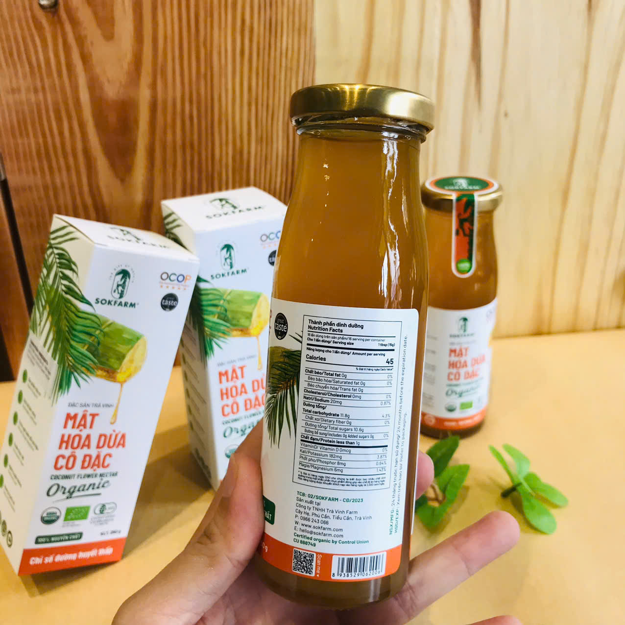 Mật hoa dừa cô đặc Organic Sokfarm 250gr