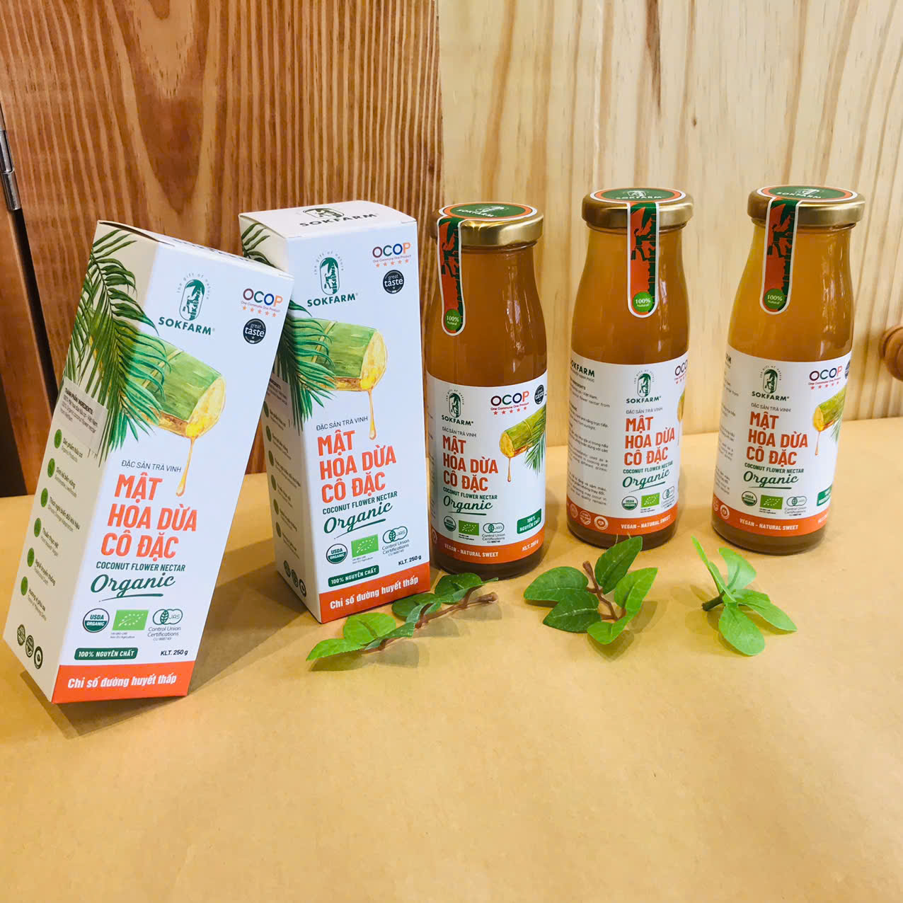 Mật hoa dừa cô đặc Organic Sokfarm 250gr