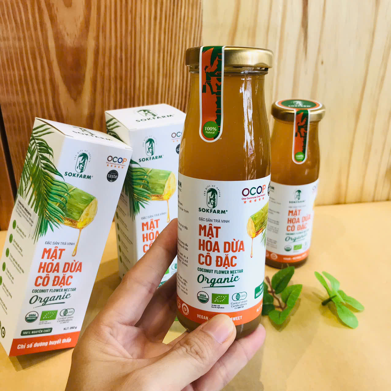 Mật hoa dừa cô đặc Organic Sokfarm 250gr