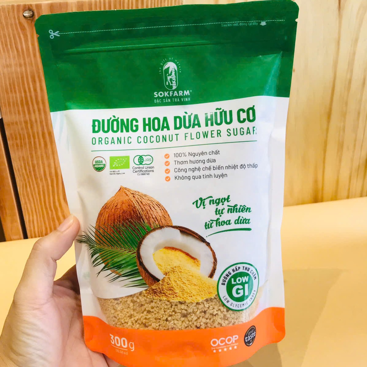 Đường hoa dừa hữu cơ Sokfarm 300gr