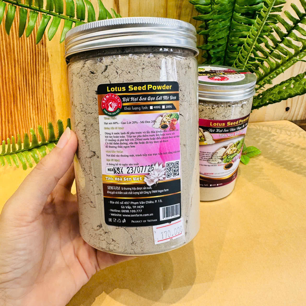 Bột hạt sen gạo lức mè đen 400g