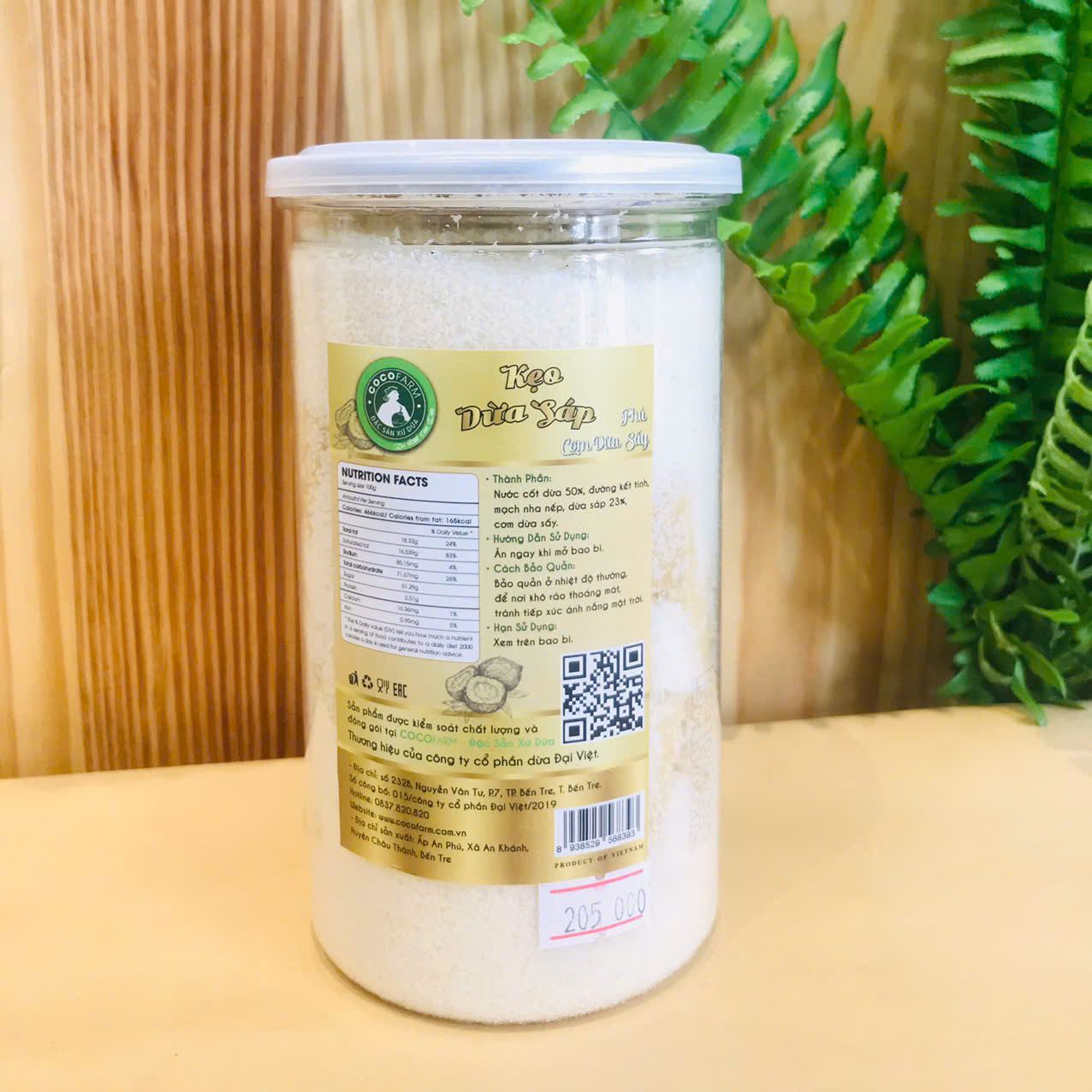 Kẹo dừa Sáp hoa tuyết vị nguyên chất 400g - cocofarm