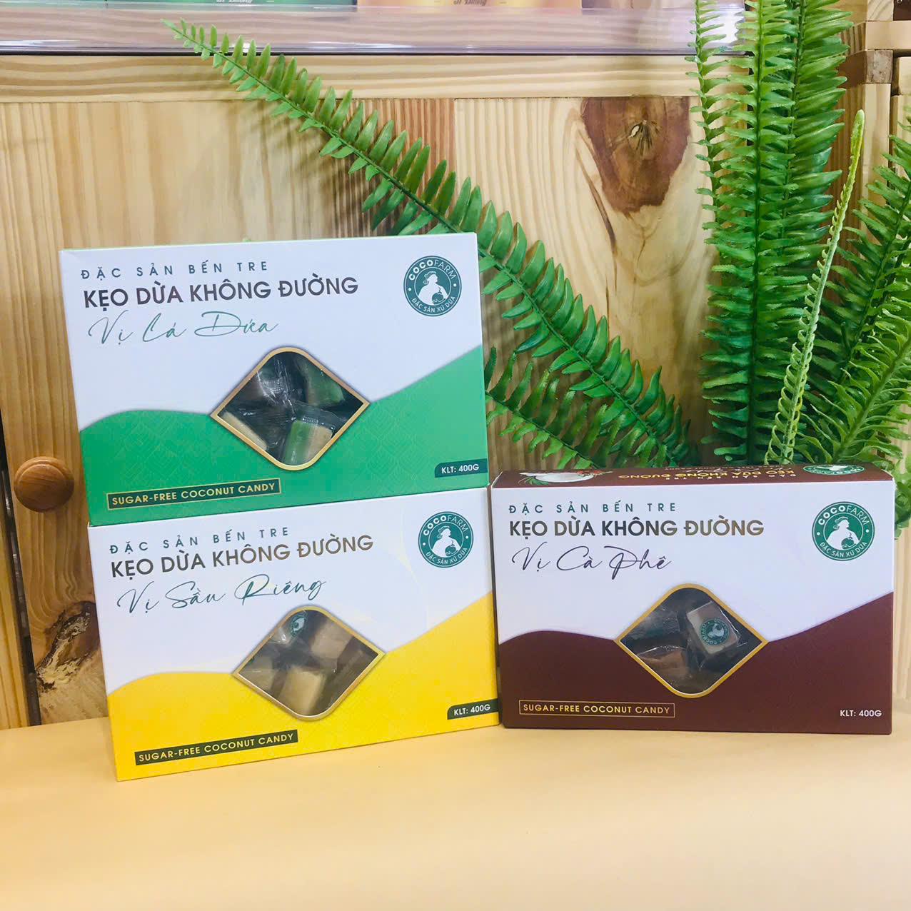 Kẹo dừa không đường vị sầu riêng 400g - cocofarm