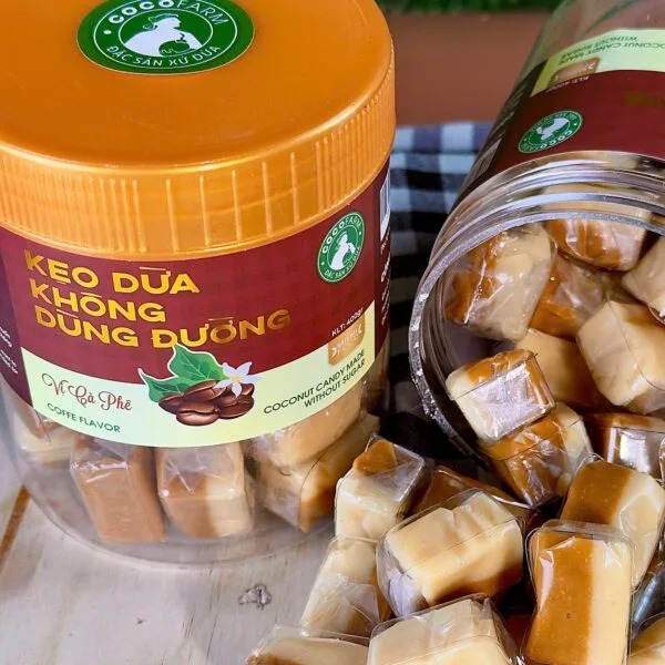 Kẹo dừa không đường cà phê 400gr - cocofarm