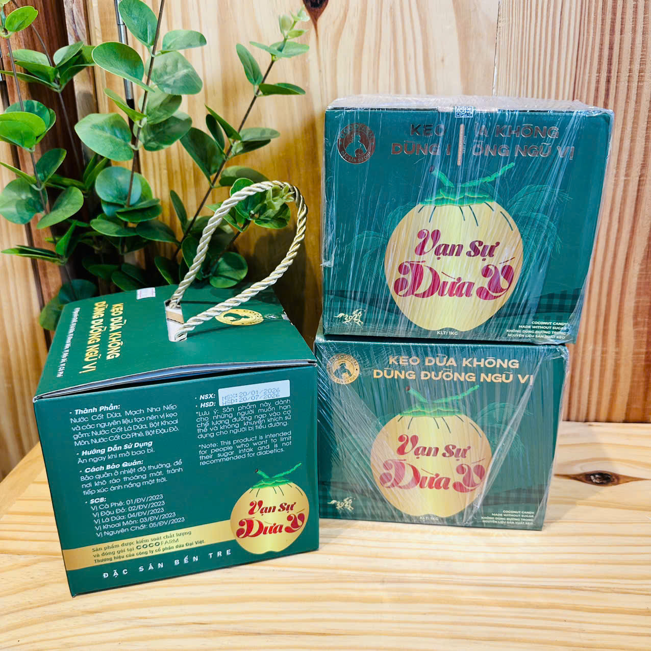 Kẹo dừa không đương ngũ vị 1kg - cocofarm