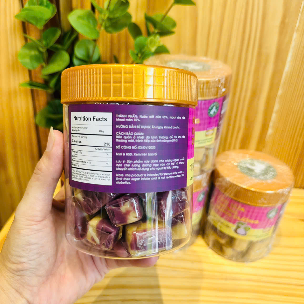 Kẹo dừa không đường khoai môn 400gr - cocofarm