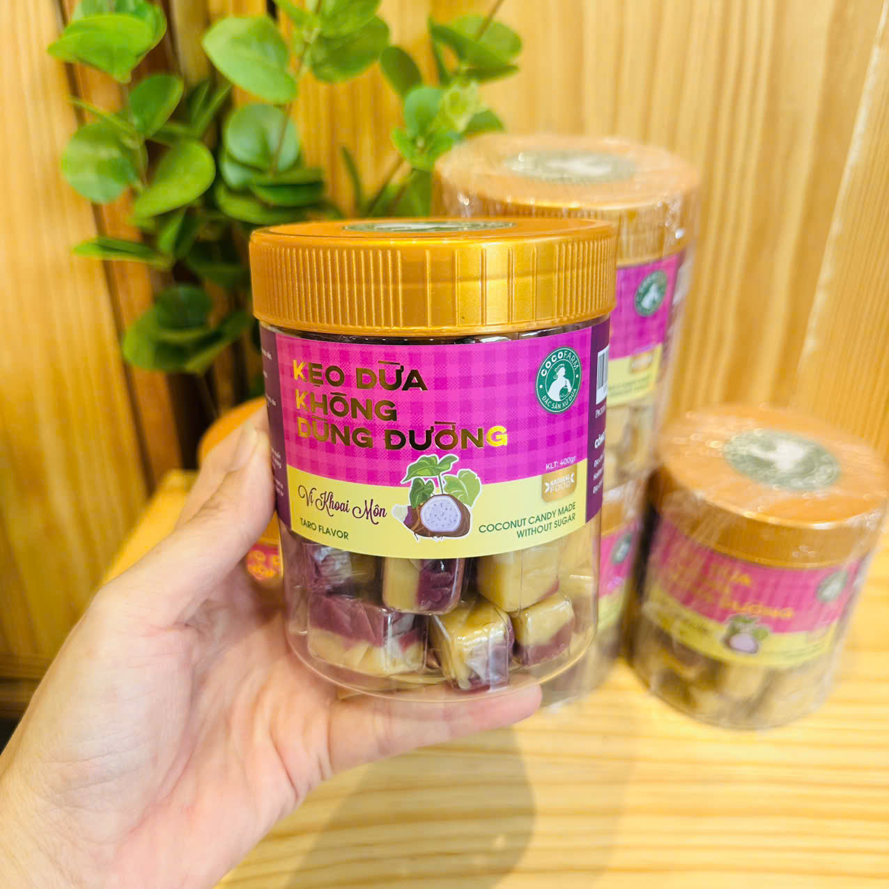 Kẹo dừa không đường khoai môn 400gr - cocofarm