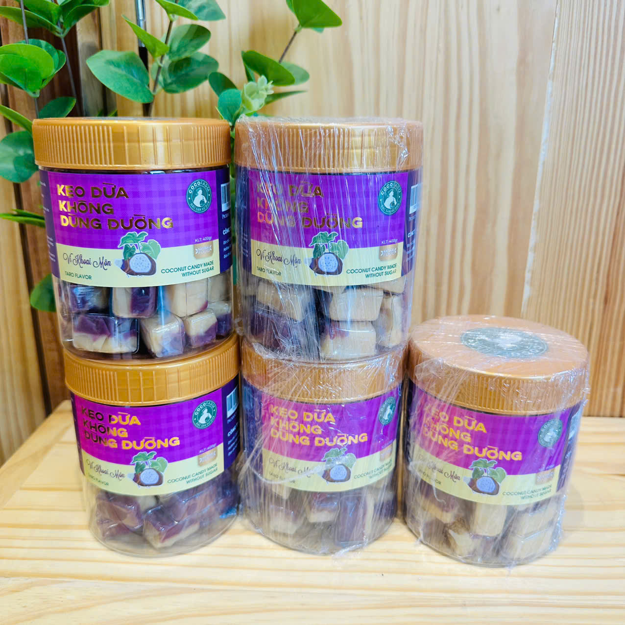 Kẹo dừa không đường khoai môn 400gr - cocofarm