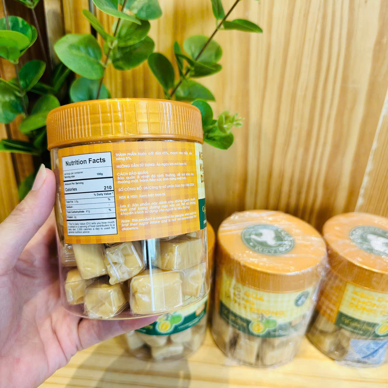 Kẹo dừa không đường sầu riêng 400gr - cocofarm