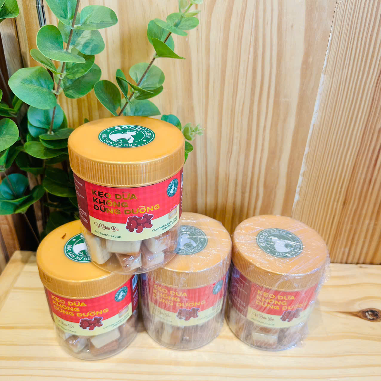 Kẹo dừa không đường đậu đỏ 400gr - cocofarm
