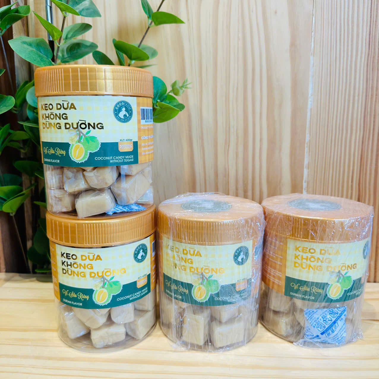 Kẹo dừa không đường sầu riêng 400gr - cocofarm