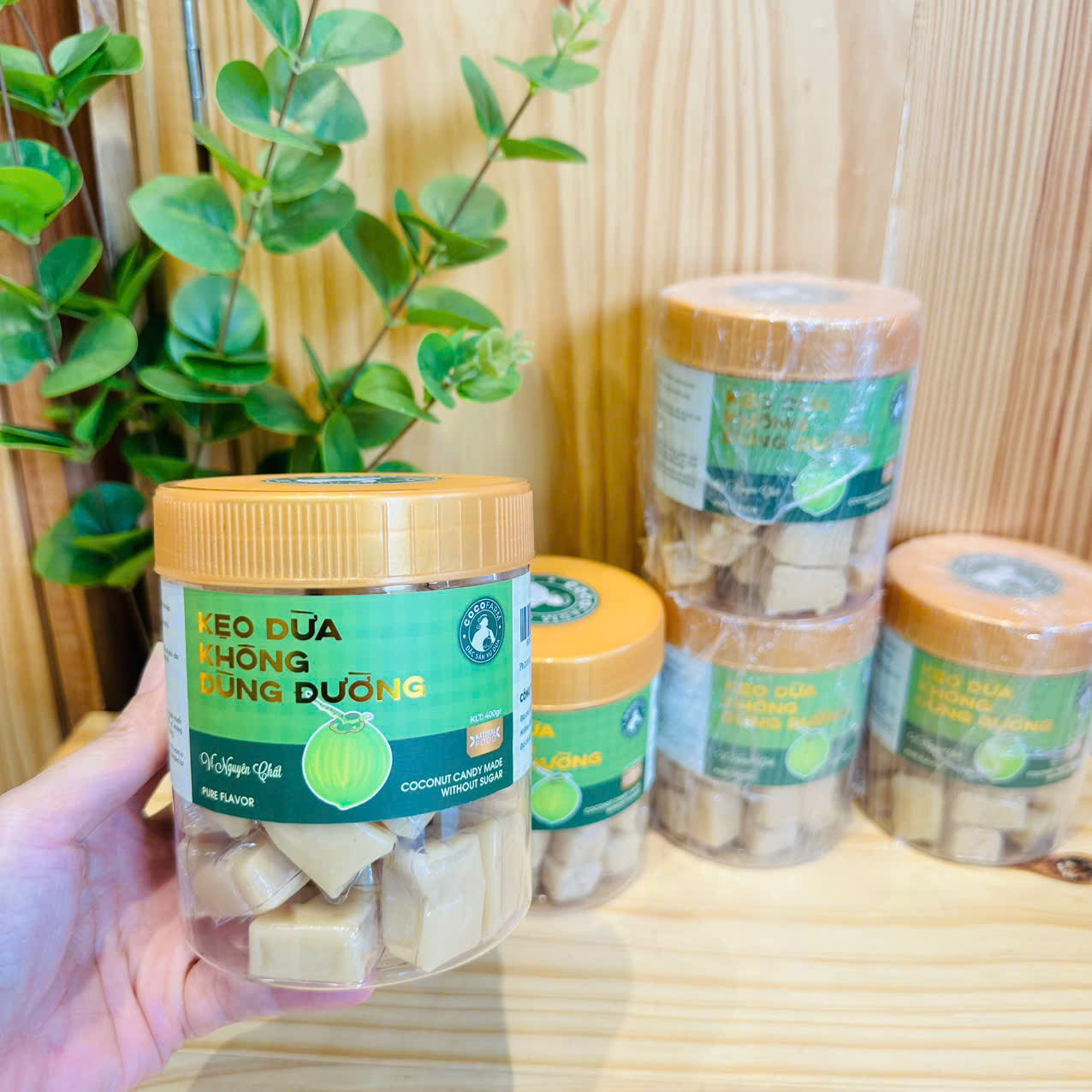 Kẹo dừa không đường nguyên chất 400gr - cocofarm