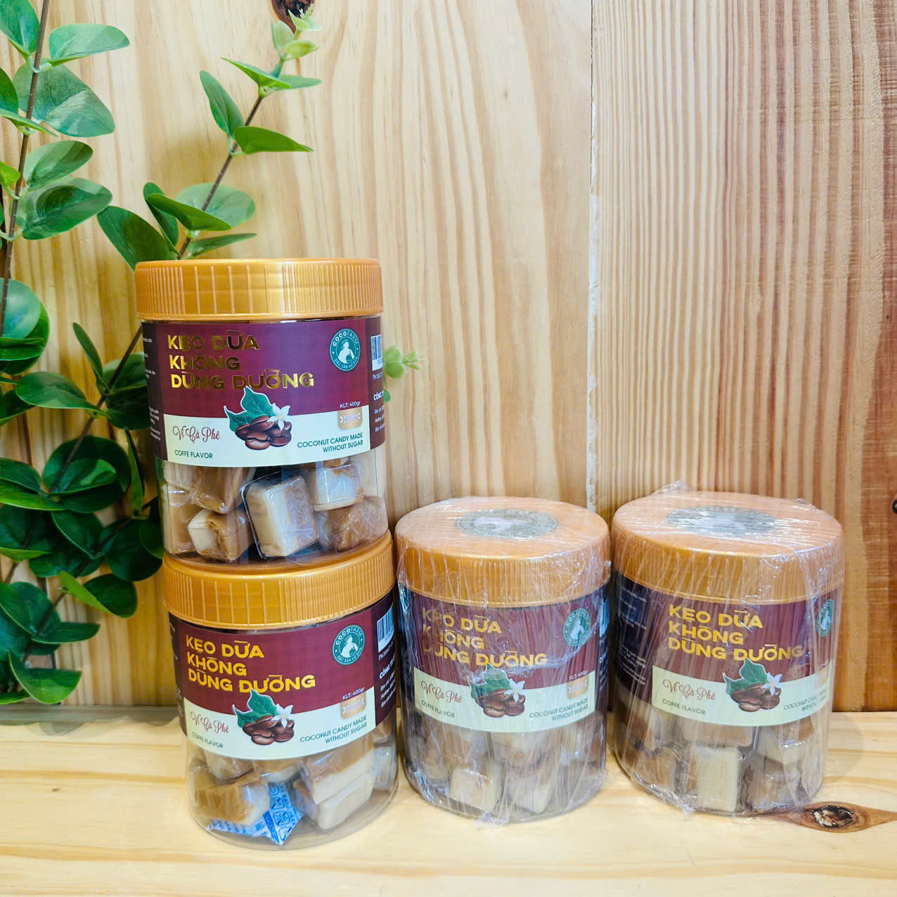 Kẹo dừa không đường cà phê 400gr - cocofarm