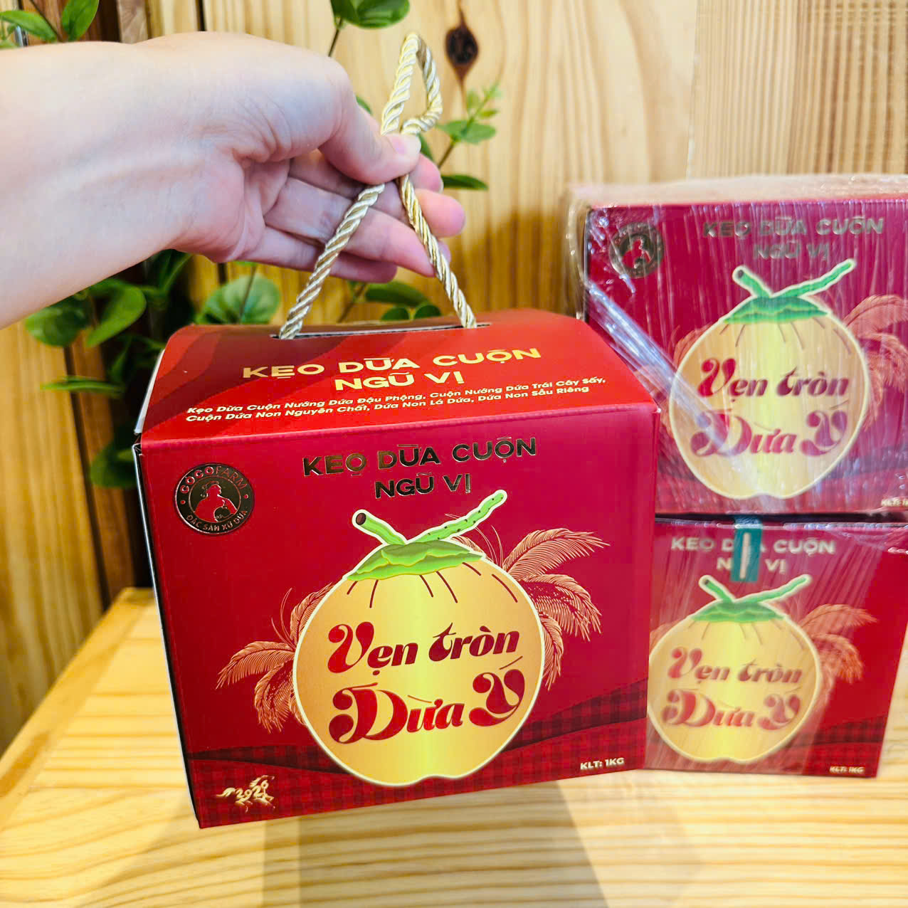 Kẹo dừa cuộn ngũ vị 1kg - cocofarm