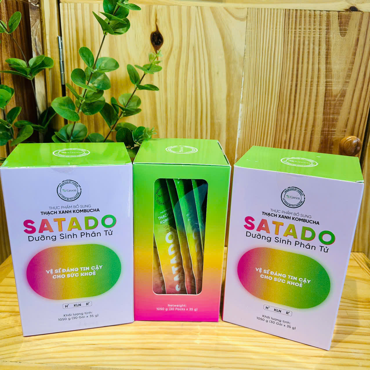 Thạch xanh kombucha SATADO Dưỡng sinh phân tử - Vgreen