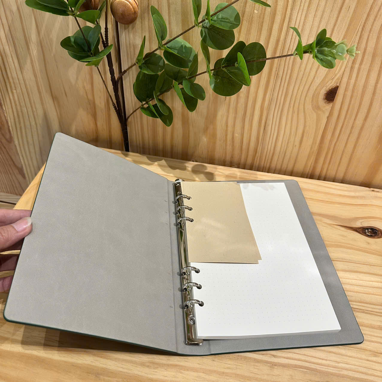 Sổ còng basic A5 6 lỗ bìa da PU - SC - Cobalt blue - Dotgrid