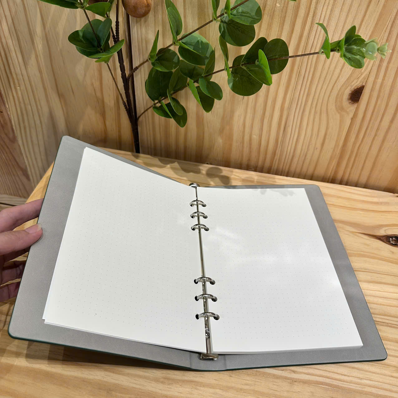 Sổ còng basic A5 6 lỗ bìa da PU - SC - Cobalt blue - Dotgrid