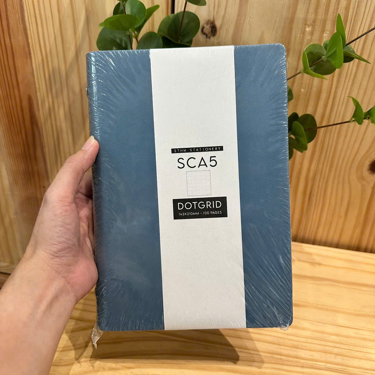 Sổ còng basic A5 6 lỗ bìa da PU - SC - Cobalt blue - Dotgrid