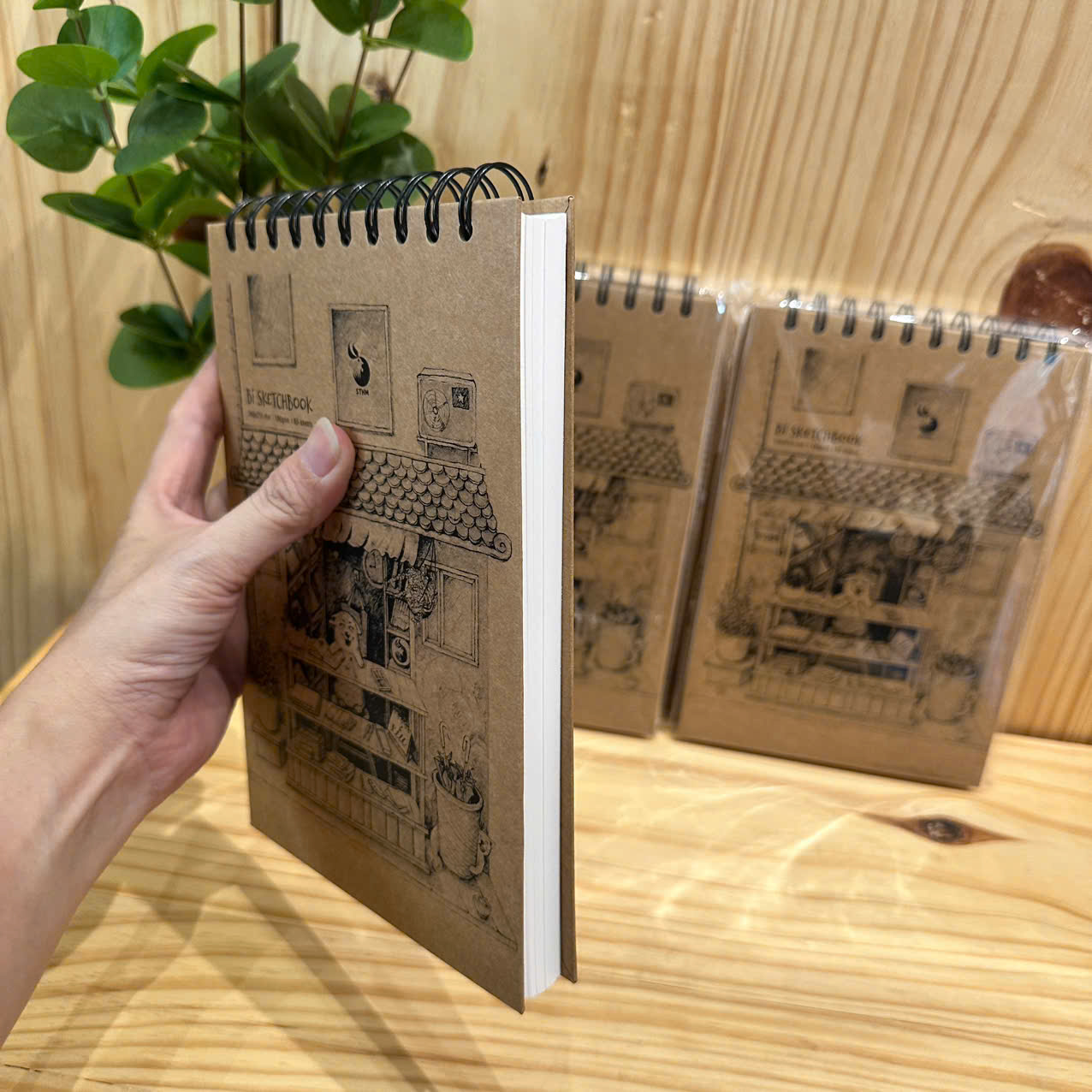 Bí sketchbook - giấy kem trơn - A5 - 65 tờ 190gsm