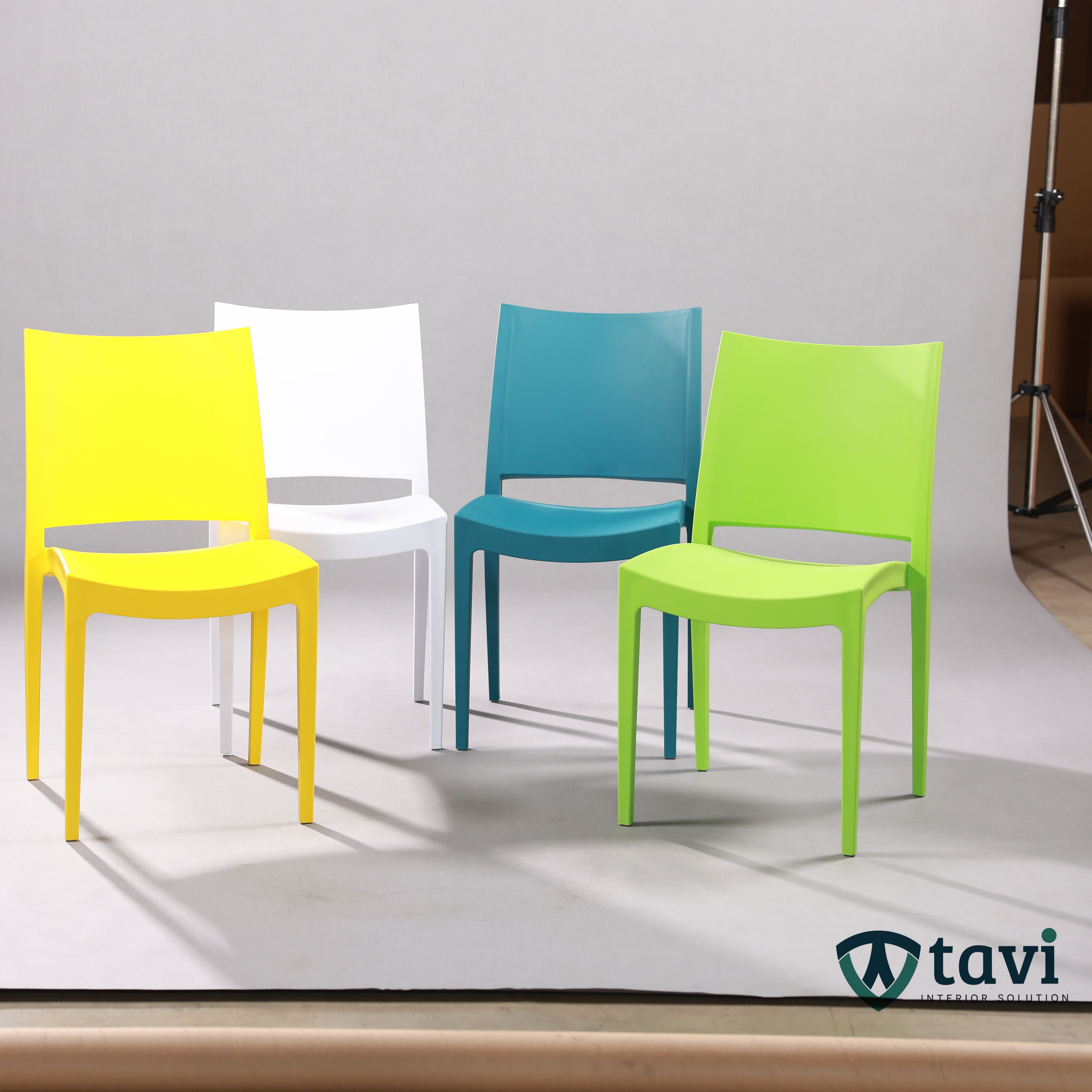 Ghế cafe nhựa đúc nguyên khối xếp chồng - TV307