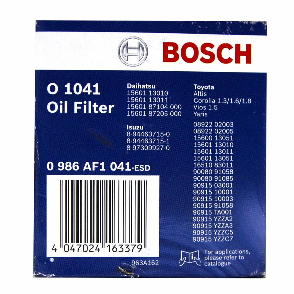 Lọc Dầu Nhớt BOSCH O1041 Cho Toyota Vios, Altis, Yaris, Camry