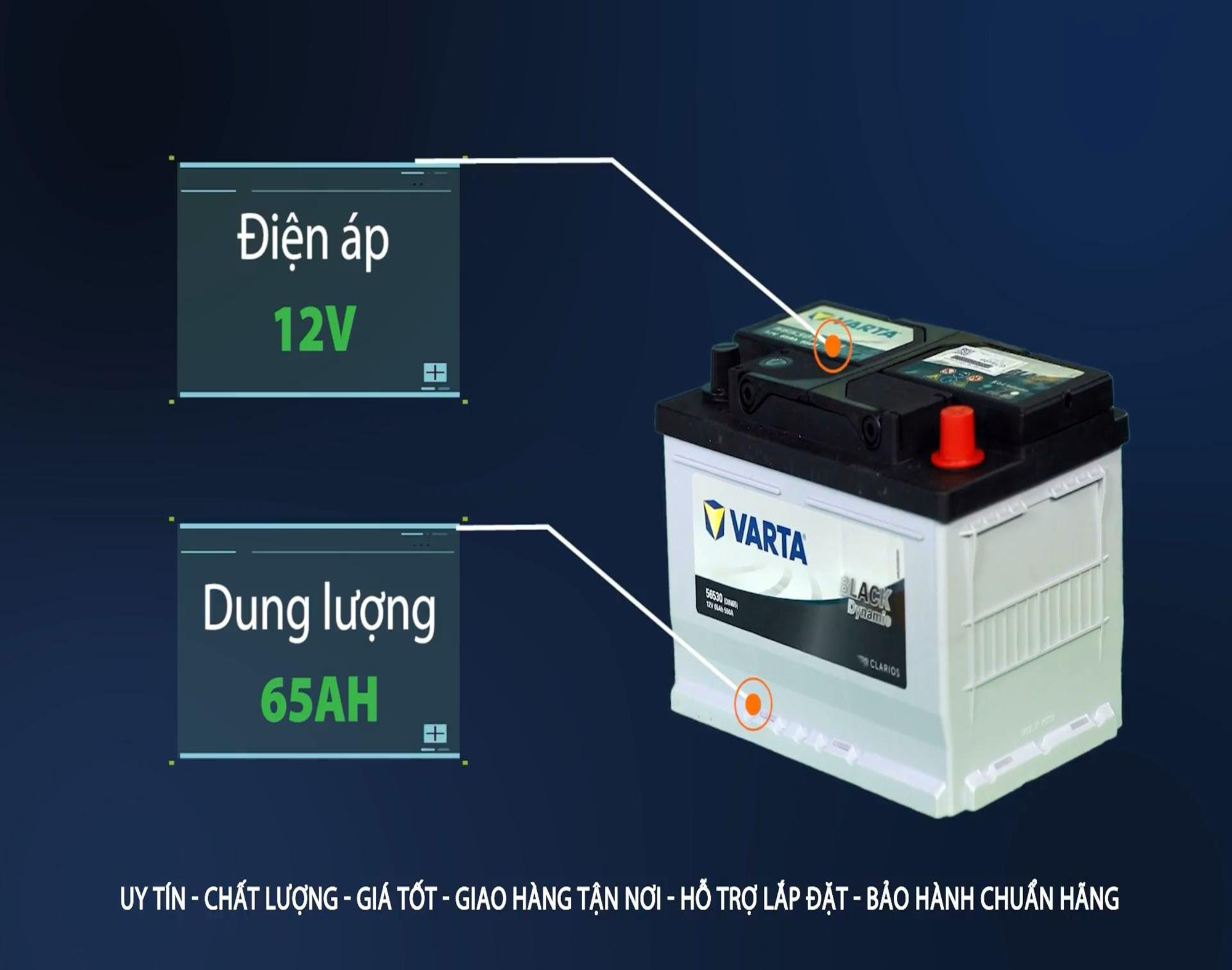 Ắc quy Varta 12V 65AH DIN 56530 MF7806