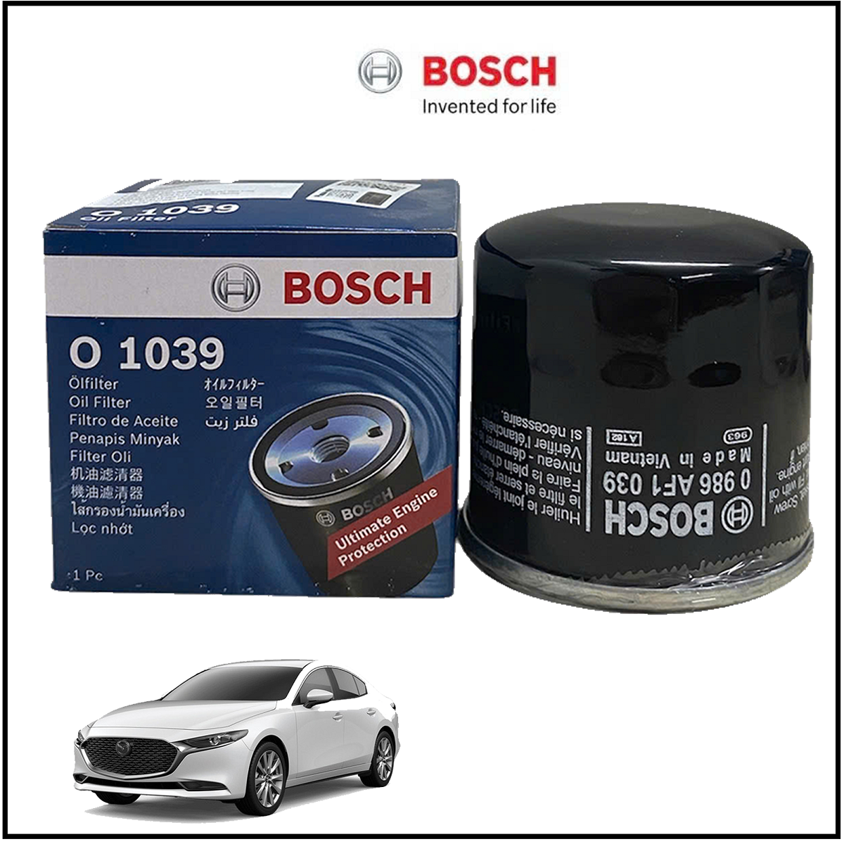 Lọc Dầu Nhớt BOSCH O1039 chuyên Mazda 3, 6, CX-5
