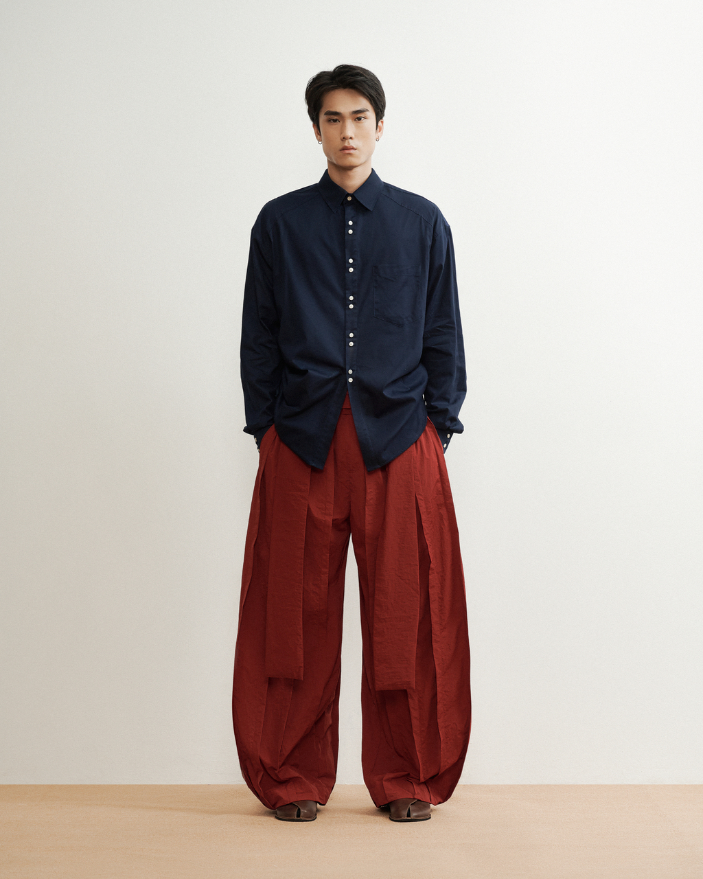 Harago Pleats Pants Red