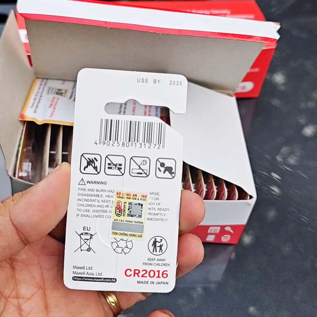 Pin Cúc Áo MAXELL CR2016 (Vỉ 1 viên) Lithium 3V Cao Cấp Made In JAPAN - Hàng Chính Hãng