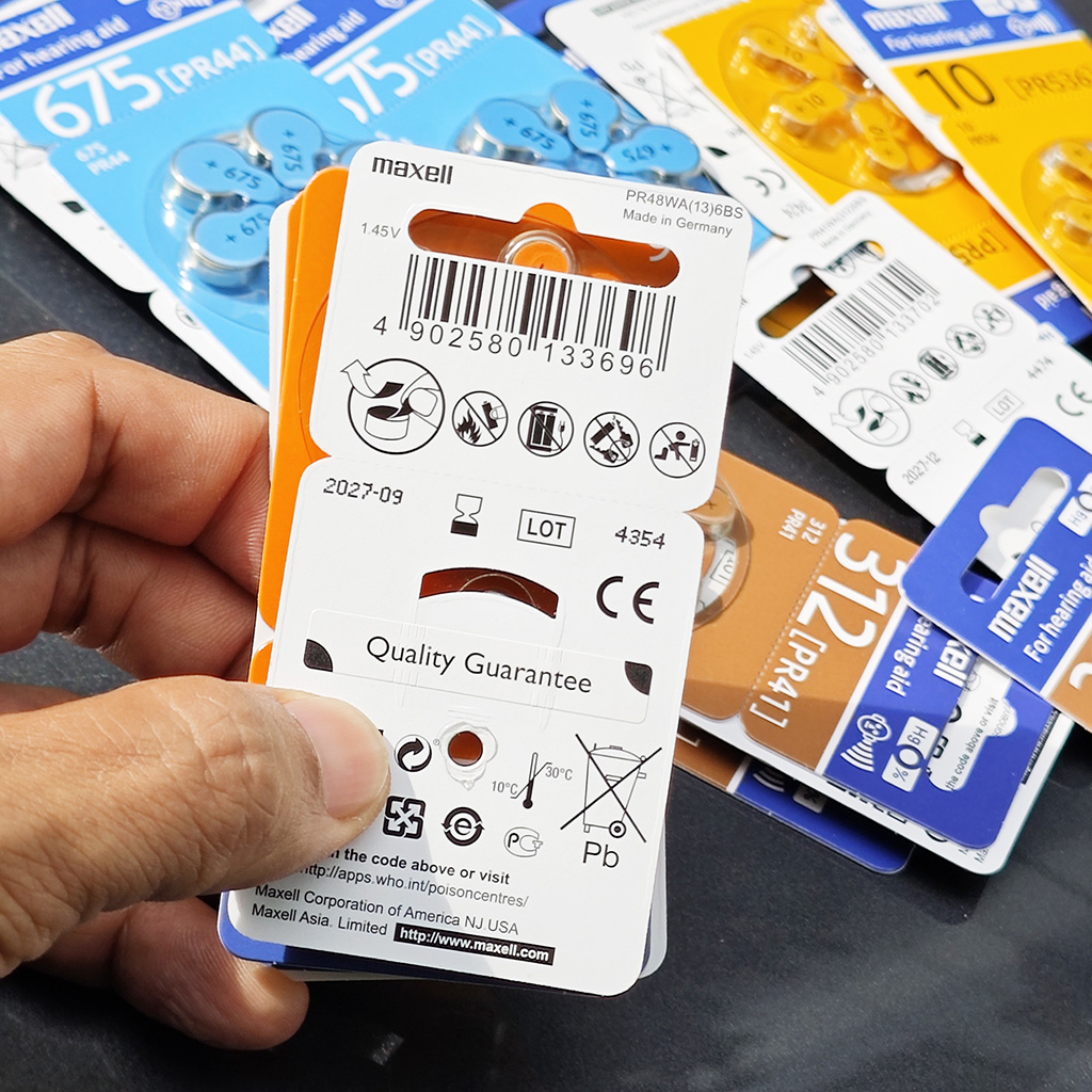 Pin Máy Trợ Thính MAXELL PR41 (312), PR44 (675), PR48 (13), PR536 (10)  Vỉ 6 Viên Hàng Chính Hãng