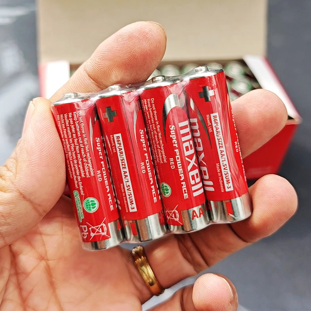 Pin Tiểu AA MAXELL Super Power ACE Vỏ Kim Loại, Bền Bỉ, Không Chảy Nước - Hàng Chính Hãng