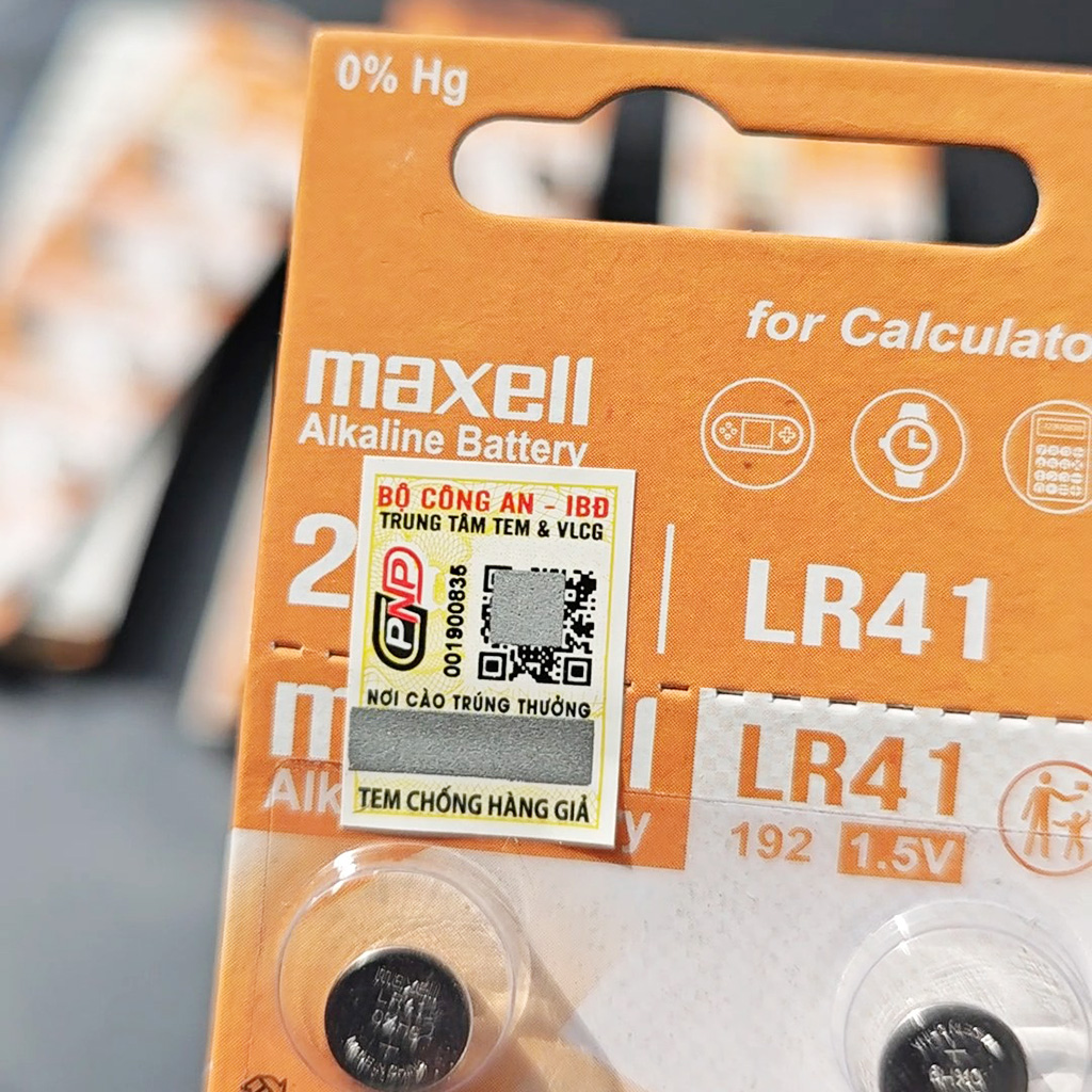 Pin Đồng Hồ Maxell LR41(AG3) Alkaline Cao Cấp 1.5V - Hàng Chính Hãng