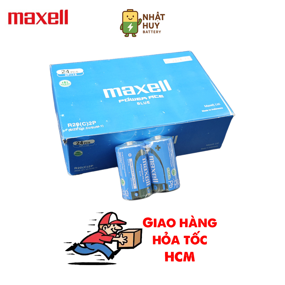 Pin Đại R20P MAXELL Super Power ACE Vỏ Kim Loại, Bền Bỉ, Không Chảy Nước - Hàng Chính Hãng