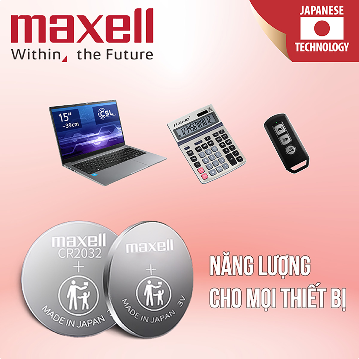 Pin Cúc Áo MAXELL CR2032 (Vỉ 1 viên) Lithium 3V Cao Cấp Made In JAPAN - Hàng Chính Hãng