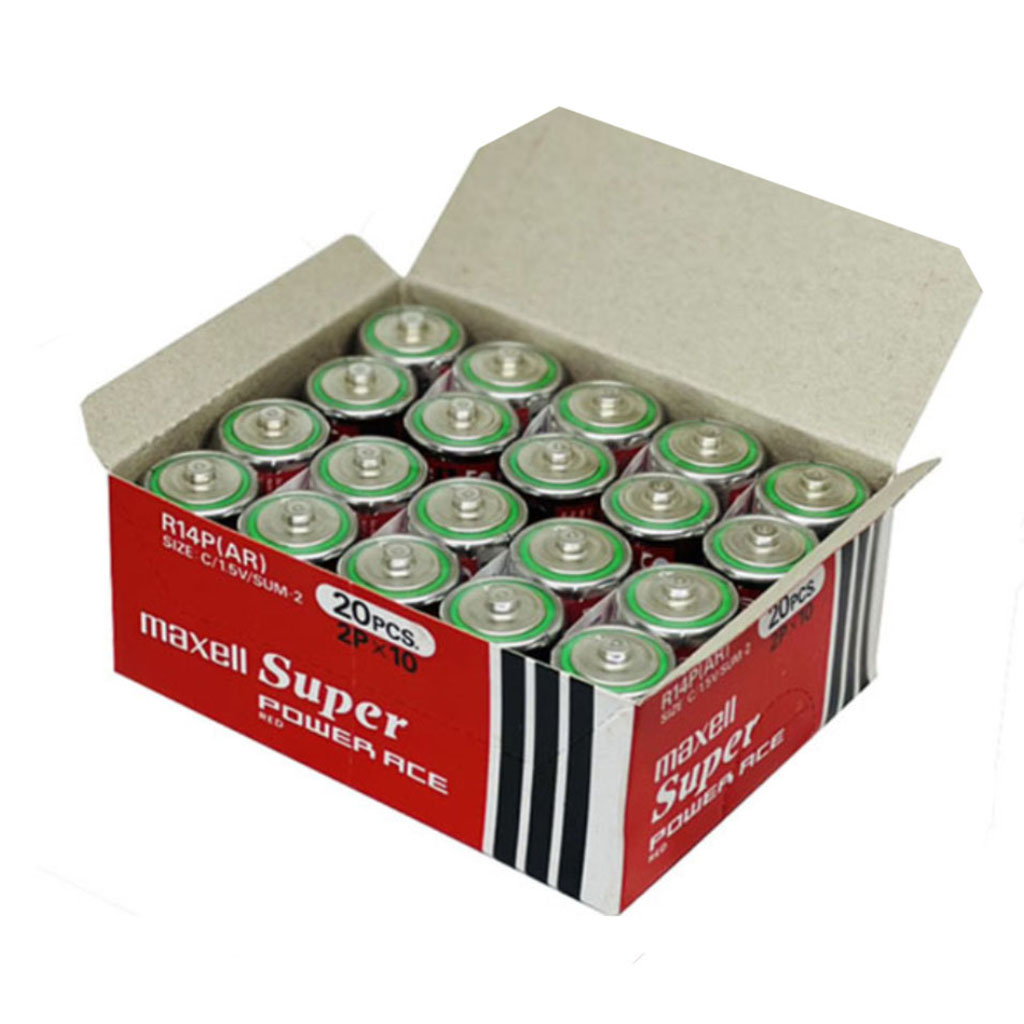 Pin Trung R14P MAXELL Super Power ACE Vỏ Kim Loại, Bền Bỉ, Không Chảy Nước - Hàng Chính Hãng