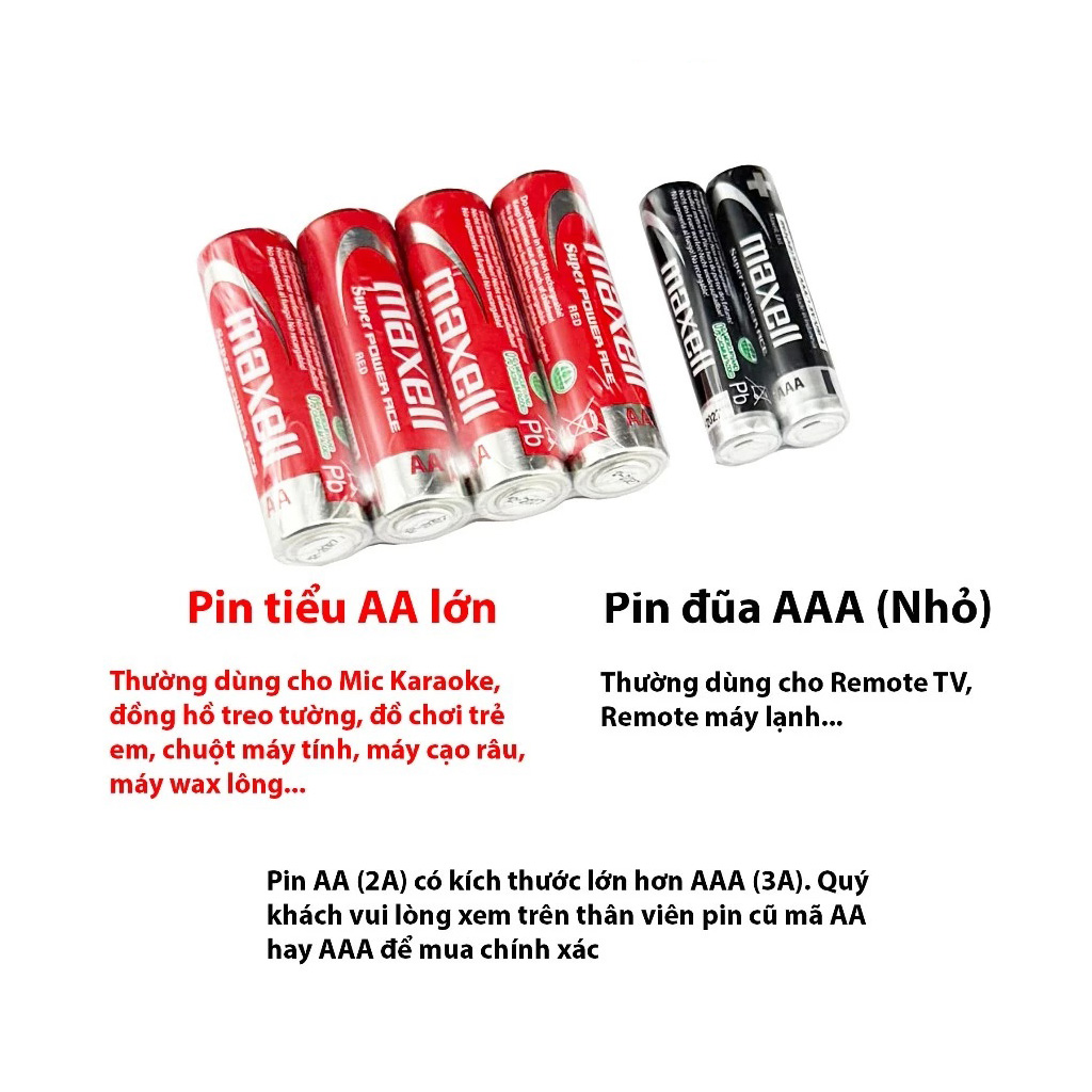 Pin Đũa AAA MAXELL Super Power ACE Vỏ Kim Loại, Bền Bỉ, Không Chảy Nước - Hàng Chính Hãng