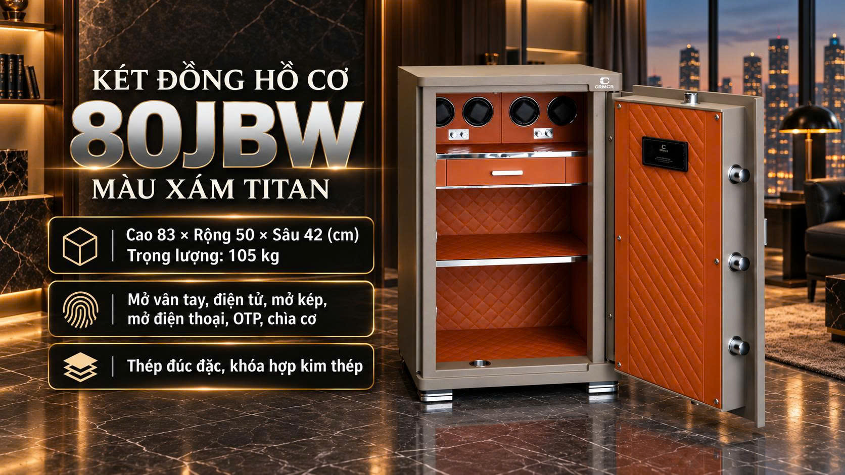 két sắt đồng hồ cơ xiaomi crmcr 80jbw thương hiệu quốc tế cao cấp