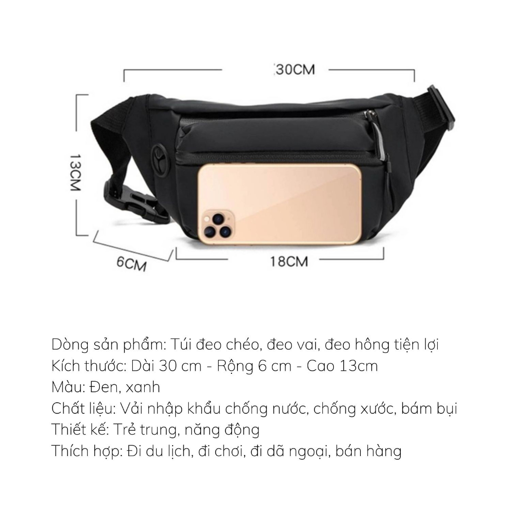 Túi Đeo Chéo Unisex Chống Nước Thể Thao Sportme
