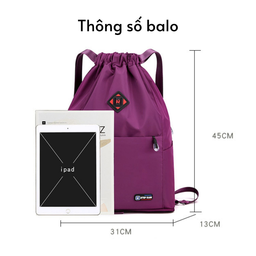 Ba Lô Dây Rút Gấp Gọn Chống Thấm Đa Năng STEPRAIN