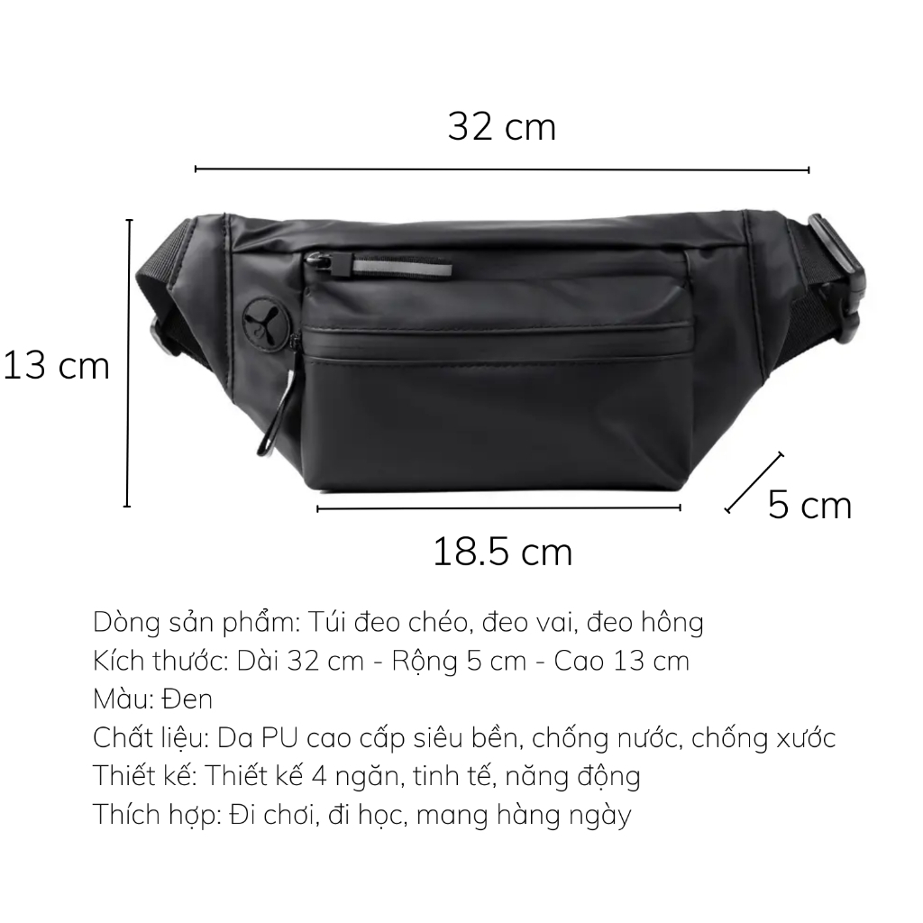 Túi Đeo Chéo Chống Nước Unisex Sportme
