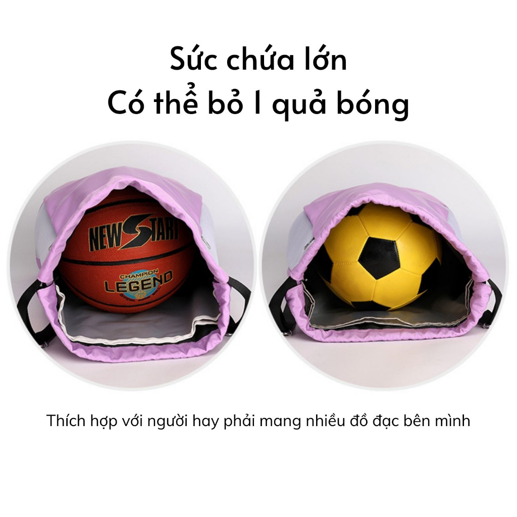 Balo dây rút thể thao đa năng chống thấm nước, sức chứa lớn
