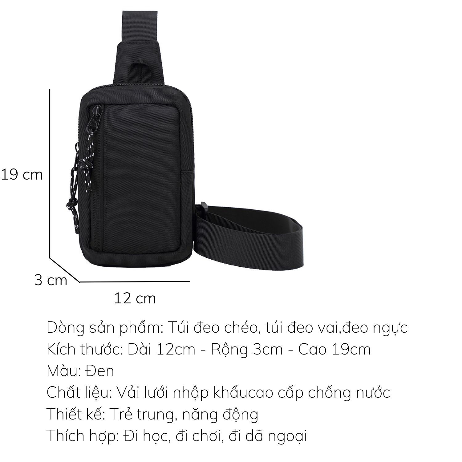 Túi Đeo Hông, Đeo Chéo Mini Nhỏ Gọn Ôm Sát Phong Cách Nhật Bản