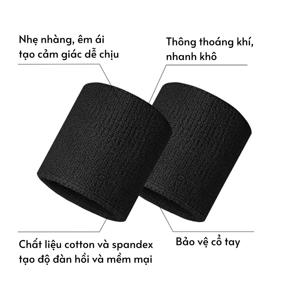 Băng Cổ Tay Thể Thao Thấm Mồ Hôi Co Giãn Thoáng Khí Mềm Mại Sport