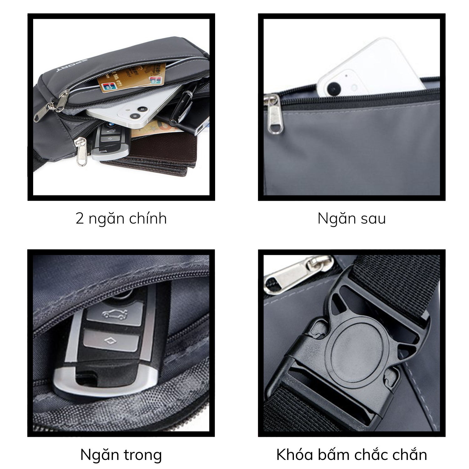 Túi đeo chéo nam nữ phản quan, hạn chế chông thấm nước