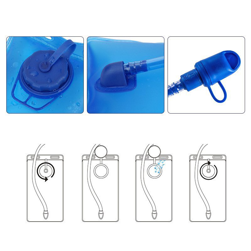 Túi Nước, Bình Nước Thể Thao TPU Có Vòi Hút Dung Tích 1L, 2L