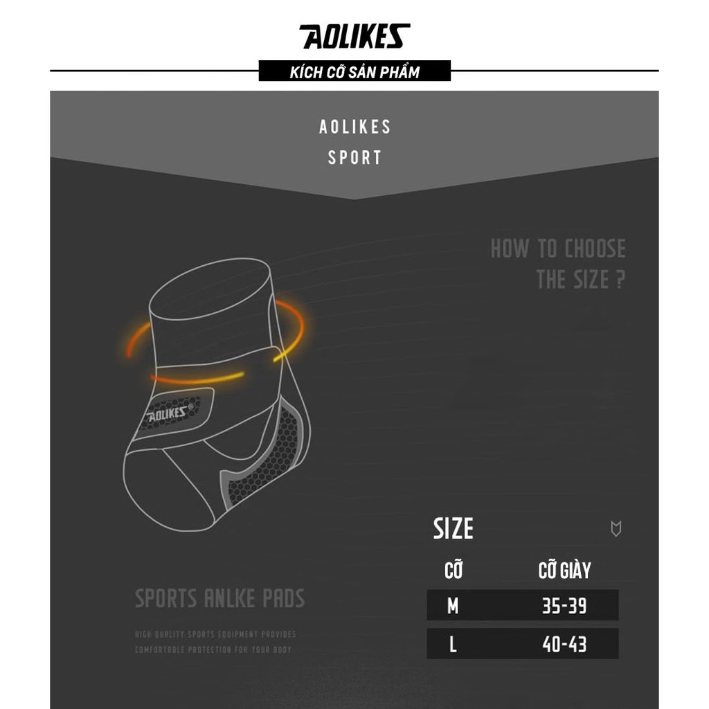 Đai Quấn Cổ Chân Bảo Vệ Mắt Cá Chân AOLIKES TC-7130 Siêu Nhẹ Và Thoáng